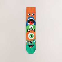Load image into Gallery viewer, Green/Black Monster Pattern Socks 5 Pack