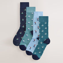 Load image into Gallery viewer, Blue Golf Pattern Modal Signature Socks 4 Pack