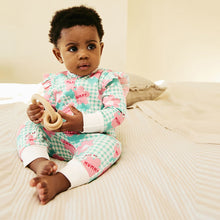 Load image into Gallery viewer, Green Mummy Family Two Way Zip Baby Sleepsuit (0mths-12mth)