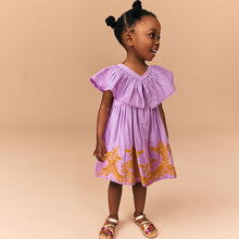 Load image into Gallery viewer, Purple Embroidered Summer Dress (3mths-6yrs)
