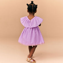 Load image into Gallery viewer, Purple Embroidered Summer Dress (3mths-6yrs)