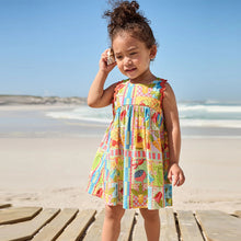 Load image into Gallery viewer, Multi Print Ric Rac 100% Cotton Sleeveless Summer Dress (3mths-5yrs)