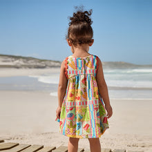 Load image into Gallery viewer, Multi Print Ric Rac 100% Cotton Sleeveless Summer Dress (3mths-5yrs)