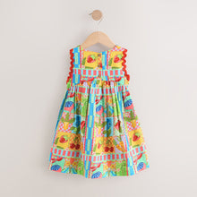 Load image into Gallery viewer, Multi Print Ric Rac 100% Cotton Sleeveless Summer Dress (3mths-5yrs)