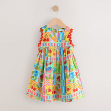 Load image into Gallery viewer, Multi Print Ric Rac 100% Cotton Sleeveless Summer Dress (3mths-5yrs)