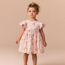 Load image into Gallery viewer, Pink Angel Sleeve Dress (6mths-6yrs)