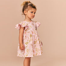 Load image into Gallery viewer, Pink Angel Sleeve Dress (6mths-6yrs)