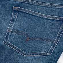 Load image into Gallery viewer, Blue Mid Regular Tapered Fit Vintage Wash Denim Jeans