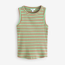 Load image into Gallery viewer, Red/Green Ribbed Racer Tank Vest Sleeveless Top