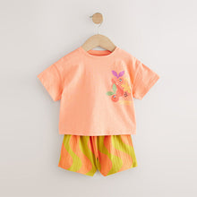 Load image into Gallery viewer, Orange Cherry Short Sleeve T-Shirt and Shorts Set (3mths-6yrs)
