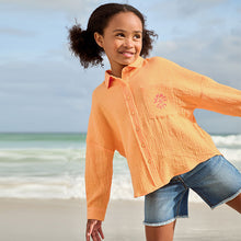 Load image into Gallery viewer, Soft Orange Printed 100% Cotton Shirt (3-12yrs)