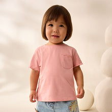 Load image into Gallery viewer, Pink 100% Cotton Print Short Sleeve Scallop T-Shirt (3mths-6yrs)