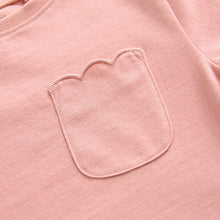 Load image into Gallery viewer, Pink 100% Cotton Print Short Sleeve Scallop T-Shirt (3mths-6yrs)