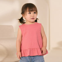 Load image into Gallery viewer, Coral Pink Peplum Textured Vest (3mths-6yrs)