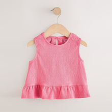 Load image into Gallery viewer, Coral Pink Peplum Textured Vest (3mths-6yrs)