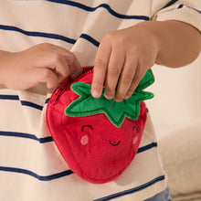 Load image into Gallery viewer, Cream/Navy Stripe Strawberry 100% Cotton Short Sleeve Bag T-Shirt (3mths-6yrs)