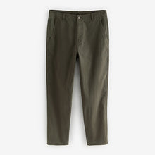 Load image into Gallery viewer, Khaki Green Regular Tapered Fit Textured Chino Trousers