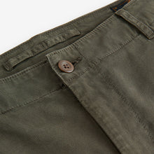 Load image into Gallery viewer, Khaki Green Regular Tapered Fit Textured Chino Trousers