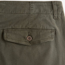 Load image into Gallery viewer, Khaki Green Regular Tapered Fit Textured Chino Trousers