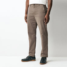 Load image into Gallery viewer, Stone Regular Tapered Fit Textured Chino Trousers