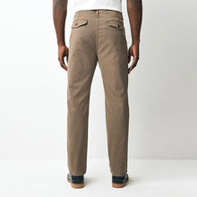 Load image into Gallery viewer, Stone Regular Tapered Fit Textured Chino Trousers