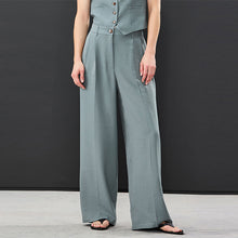 Load image into Gallery viewer, Grey Elasticated Back Wide Leg Trousers