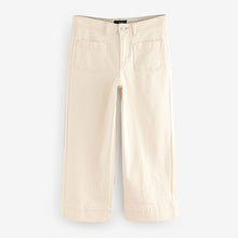 Load image into Gallery viewer, Ecru Cropped Patch Pocket Jeans
