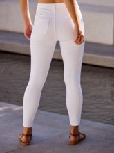 Load image into Gallery viewer, White Cropped Denim Jersey Leggings