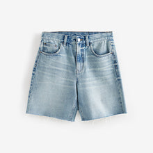 Load image into Gallery viewer, Mid Blue 100% Cotton Slouch Relax Denim Shorts