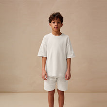 Load image into Gallery viewer, Grey Textured Short Sleeve T-Shirt and Shorts Set (3-12yrs)