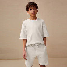 Load image into Gallery viewer, Grey Textured Short Sleeve T-Shirt and Shorts Set (3-12yrs)