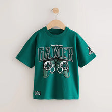 Load image into Gallery viewer, Green Gamer Relaxed Fit Short Sleeve Graphic T-Shirt (3-12yrs)