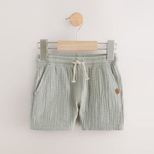 Load image into Gallery viewer, Sage Green Soft Textured Pull On Shorts (3mths-6yrs)