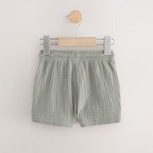 Load image into Gallery viewer, Sage Green Soft Textured Pull On Shorts (3mths-6yrs)