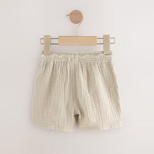 Load image into Gallery viewer, Sage Green/Neutral/Rust Brown Soft Textured Shorts 3 Pack (3mths-6yrs)