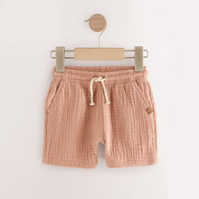 Load image into Gallery viewer, Sage Green/Neutral/Rust Brown Soft Textured Shorts 3 Pack (3mths-6yrs)