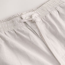 Load image into Gallery viewer, Light Grey Regular Tapered Fit Linen Cotton Elasticated Waist Drawstring Trousers