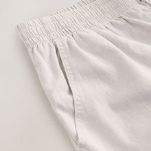 Load image into Gallery viewer, Light Grey Regular Tapered Fit Linen Cotton Elasticated Waist Drawstring Trousers
