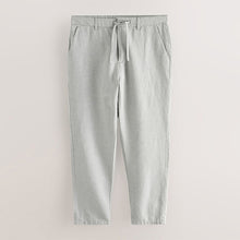 Load image into Gallery viewer, Light Stone Regular Fit Cotton Linen Twill Chino Trousers