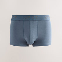 Load image into Gallery viewer, Blue/Grey Hipster Cotton Rich Trunks 5 Pack