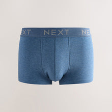 Load image into Gallery viewer, Blue/Grey Hipster Cotton Rich Trunks 5 Pack