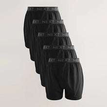 Load image into Gallery viewer, Black 5 Pack Loose Boxers