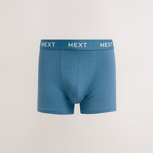 Load image into Gallery viewer, Blue 5 Pack Cotton Rich Trunk Boxers