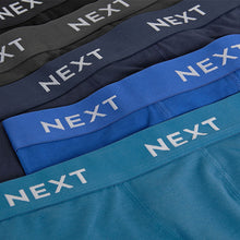 Load image into Gallery viewer, Blue 5 Pack Cotton Rich Trunk Boxers