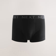 Load image into Gallery viewer, Black Waistband Hipster Cotton Rich Boxers 5 Pack