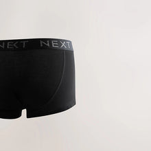 Load image into Gallery viewer, Black Waistband Hipster Cotton Rich Boxers 5 Pack