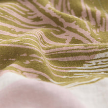 Load image into Gallery viewer, Cream Palm Print Short Sleeve Tie Waist Midi Dress with Linen