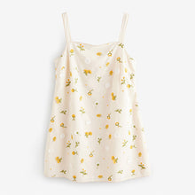 Load image into Gallery viewer, Cream/Yellow Floral Ditsy Print Embroidered Mini Dress