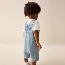 Load image into Gallery viewer, Light Blue Denim Slouch Dungarees (3mths-6yrs)