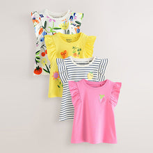 Load image into Gallery viewer, Red Flower Vest Tops 4 Pack (3mths-6yrs)